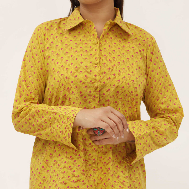 2PC- Unstitched Screen Printed Cotton Suit US5295