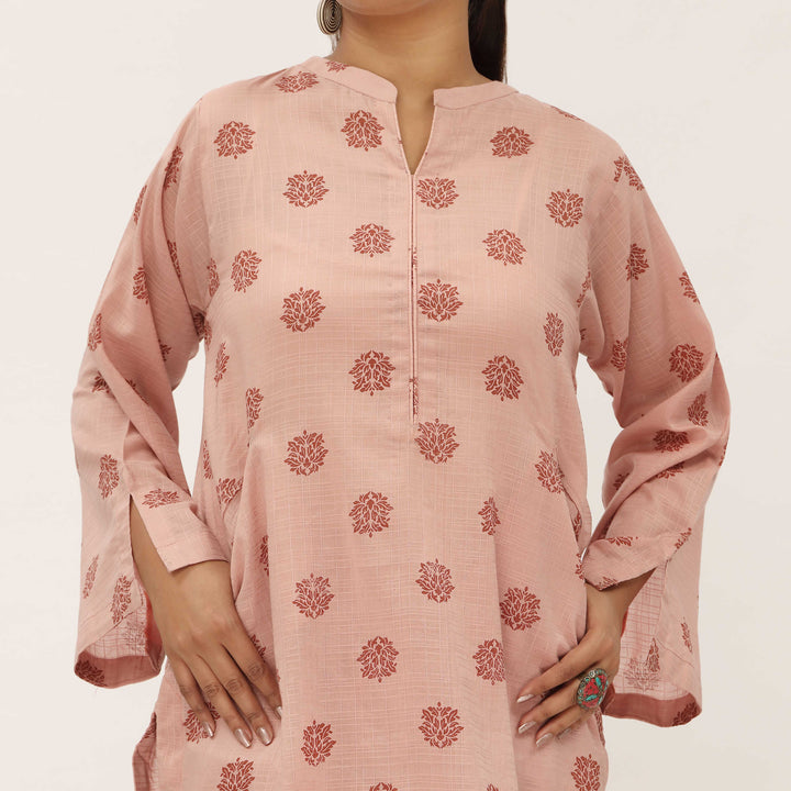 2PC- Unstitched Screen Printed Cotton Suit US5300