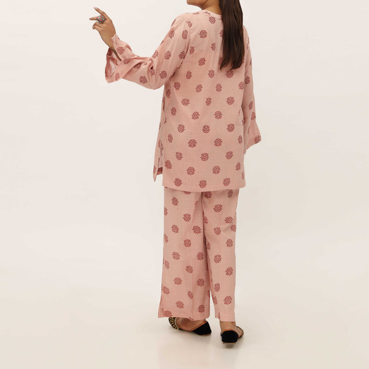 2PC- Unstitched Screen Printed Cotton Suit US5300