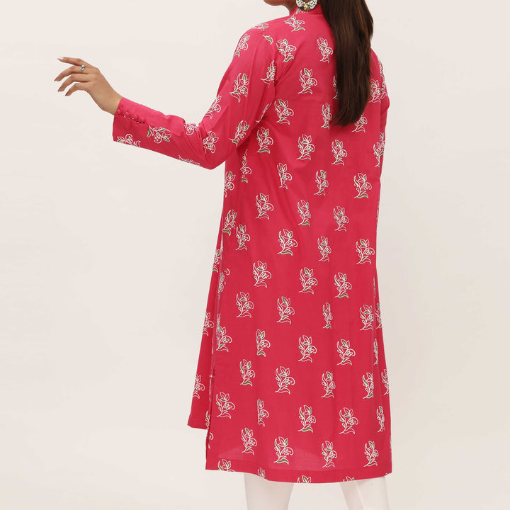 1PC- Unstitched Screen Printed Cotton Shirt US5317