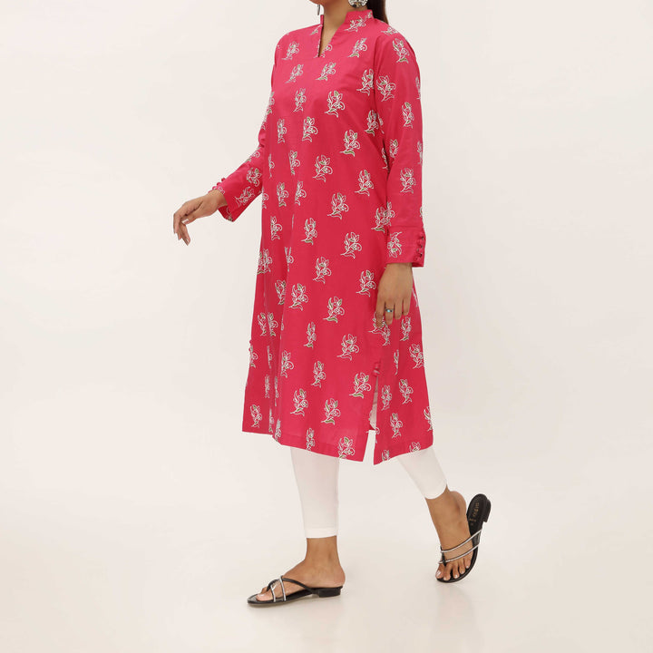 1PC- Unstitched Screen Printed Cotton Shirt US5317