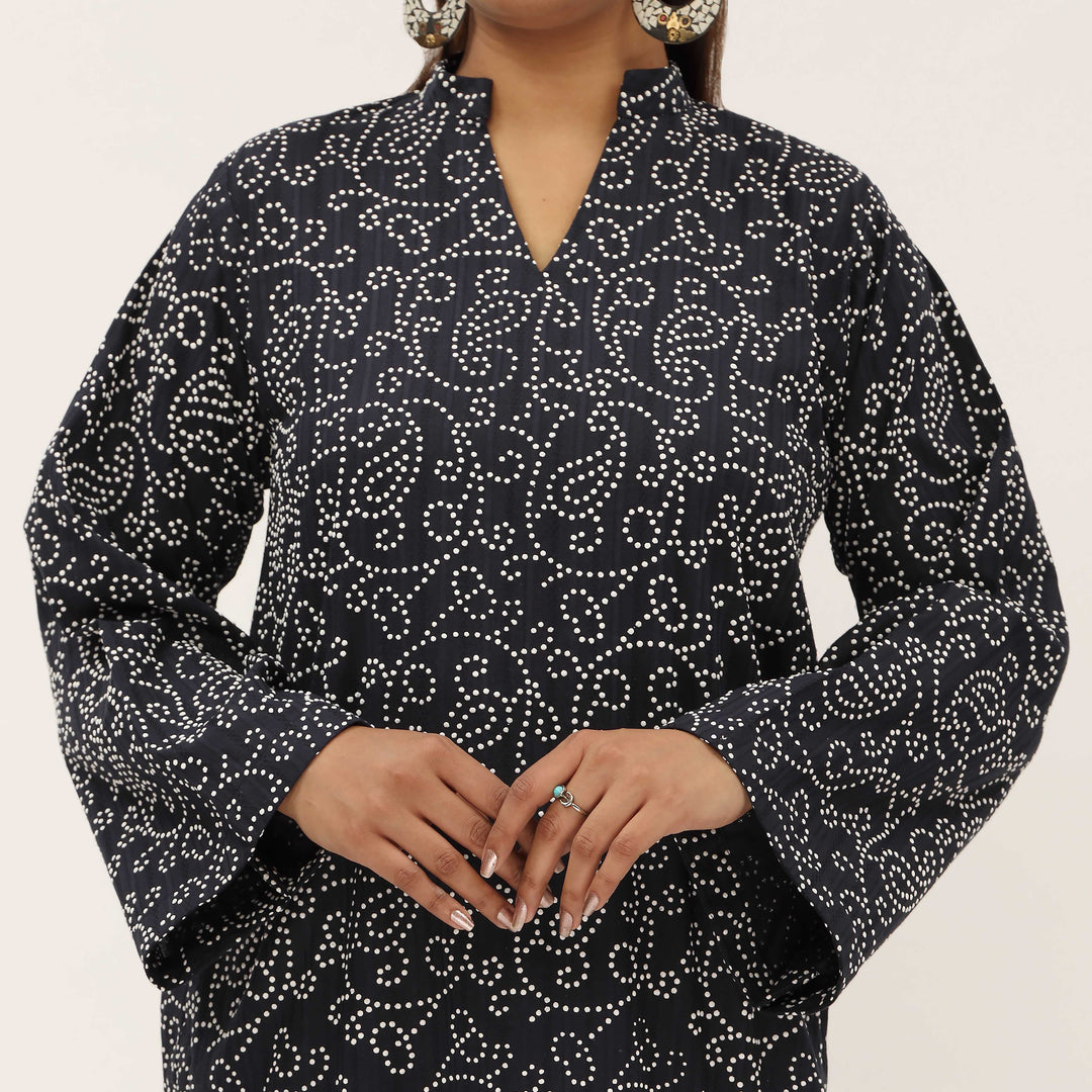 1PC- Unstitched Screen Printed Cotton Shirt US5322