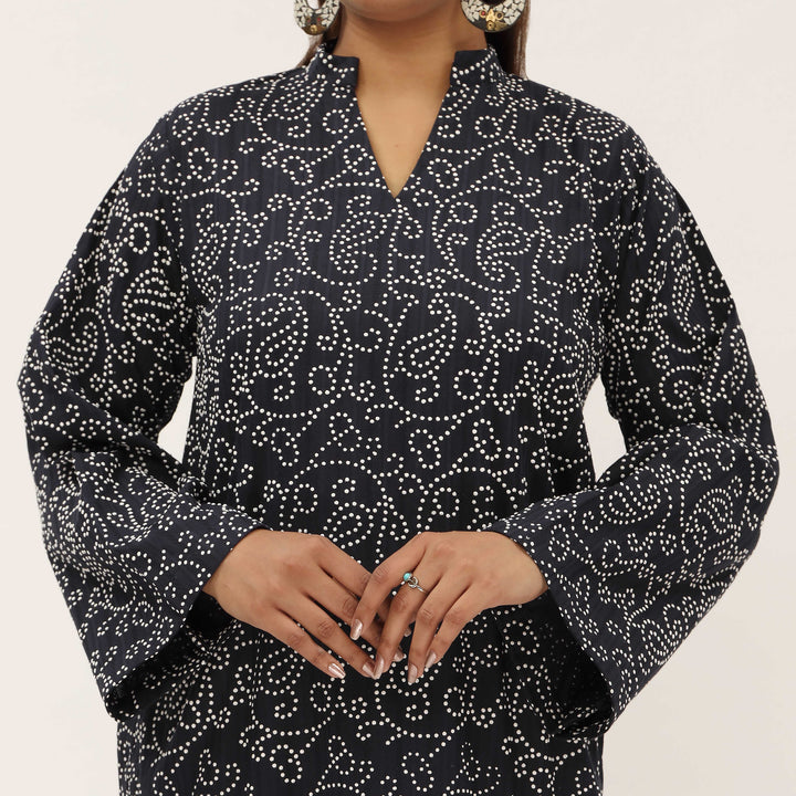 1PC- Unstitched Screen Printed Cotton Shirt US5322
