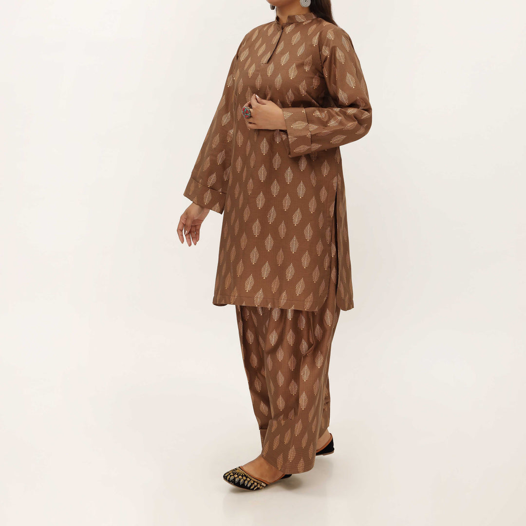 2PC- Unstitched Screen Printed Cotton Suit US5326