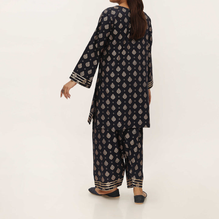 2PC- Unstitched Screen Printed Cotton Suit US5327