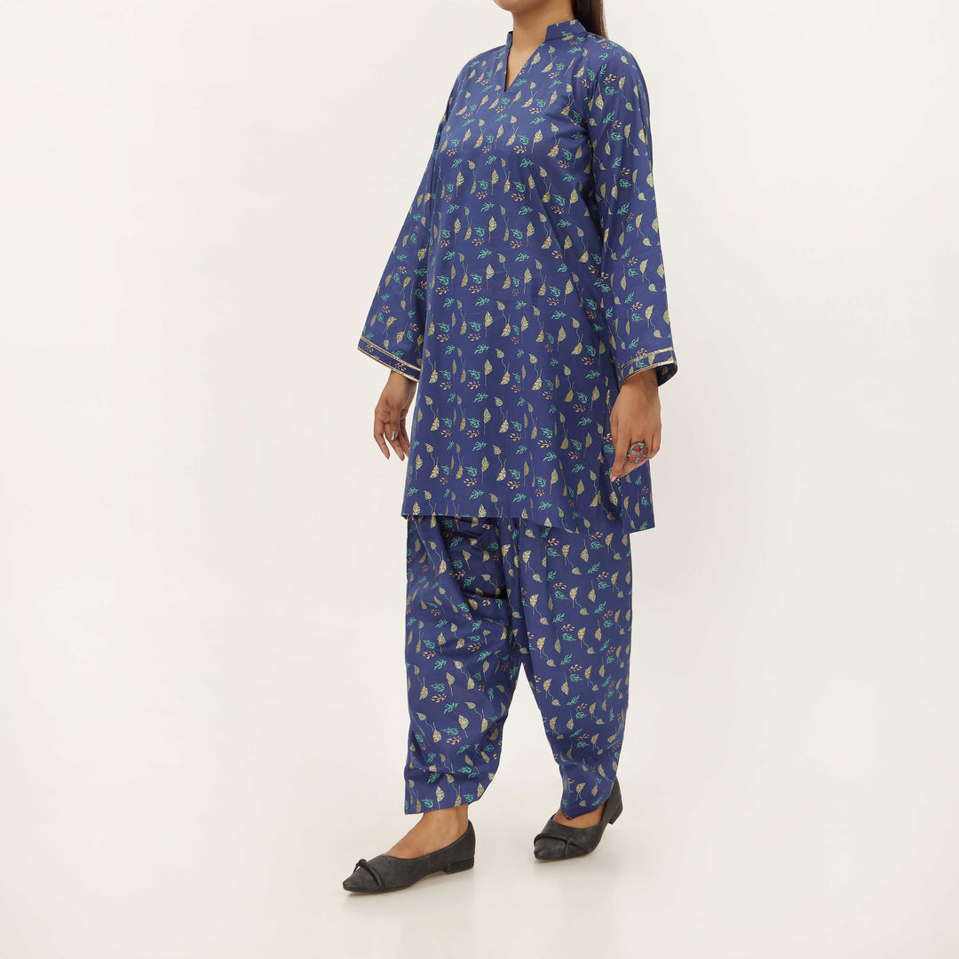 2PC- Unstitched Screen Printed Cotton Suit US5332