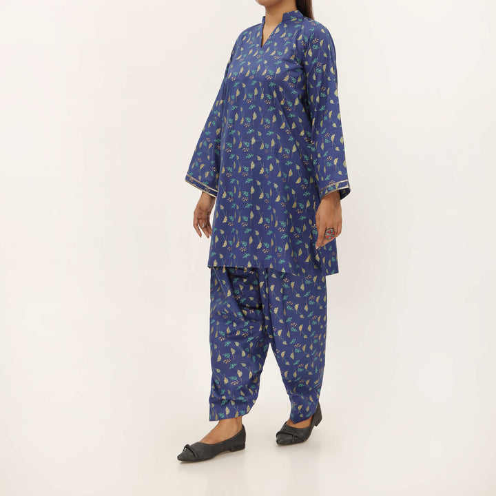 2PC- Unstitched Screen Printed Cotton Suit US5332