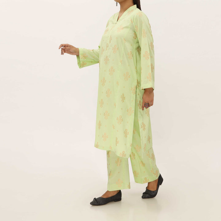 1PC- Unstitched Screen Printed Cotton Shirt US5337