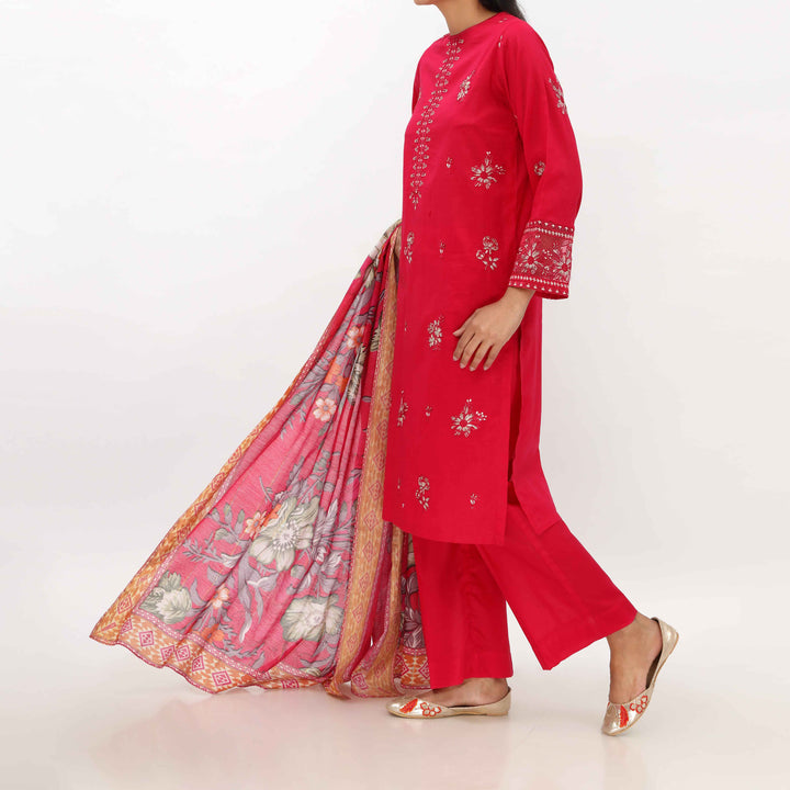3PC- Unstitched Embroidered Lawn Suit US5350