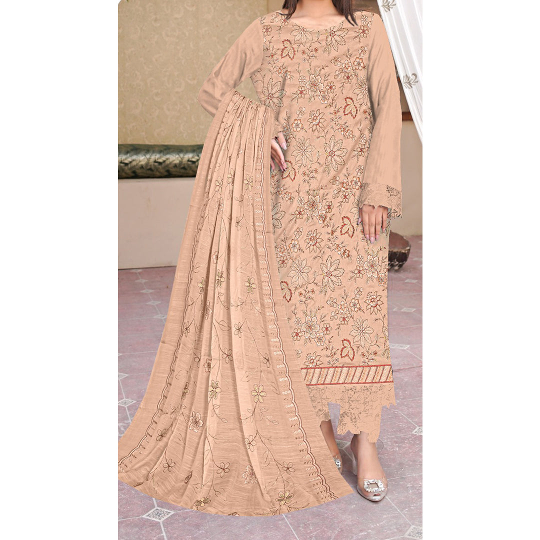 3PC- Unstitched Embroidered Lawn Suit US5404