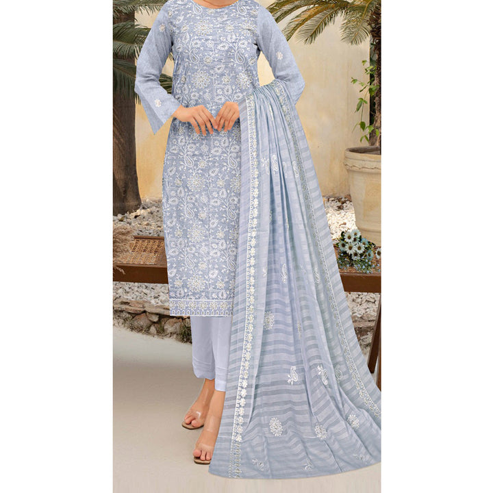 3 PC Unstitched Embroidered Suit
