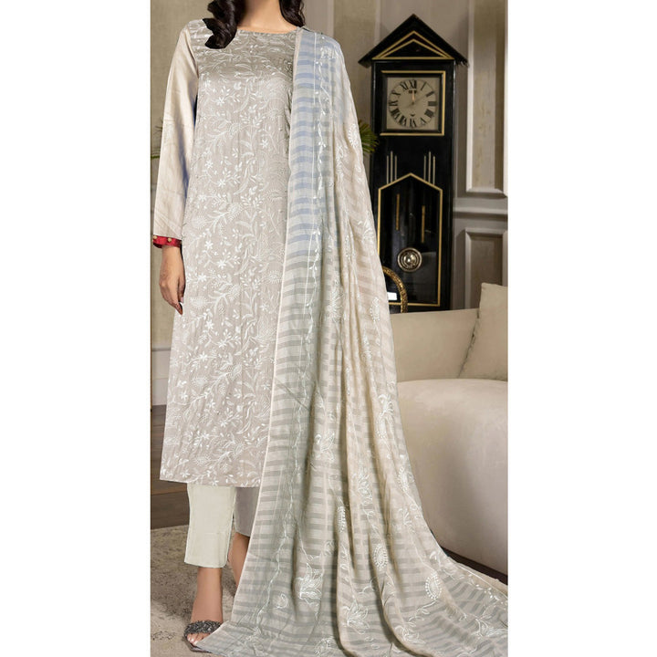 3 PC Unstitched Embroidered Suit