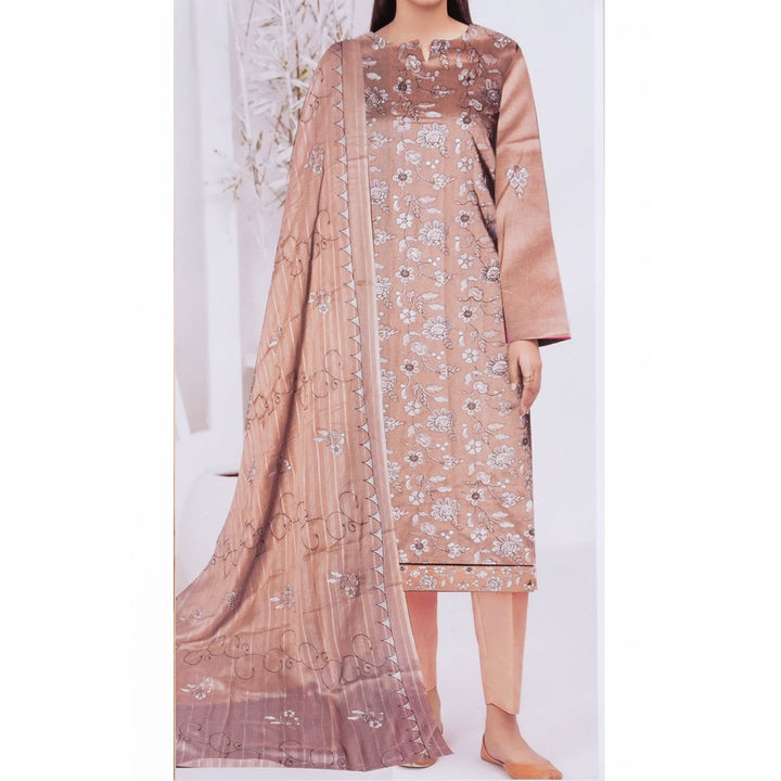 3 PC Embroidered Cambric Suit UW5003