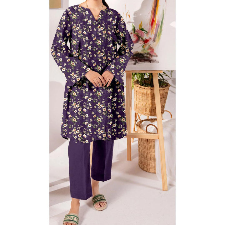 1PC- Unstitched Printed Slub Khaddar Shirt UW5019