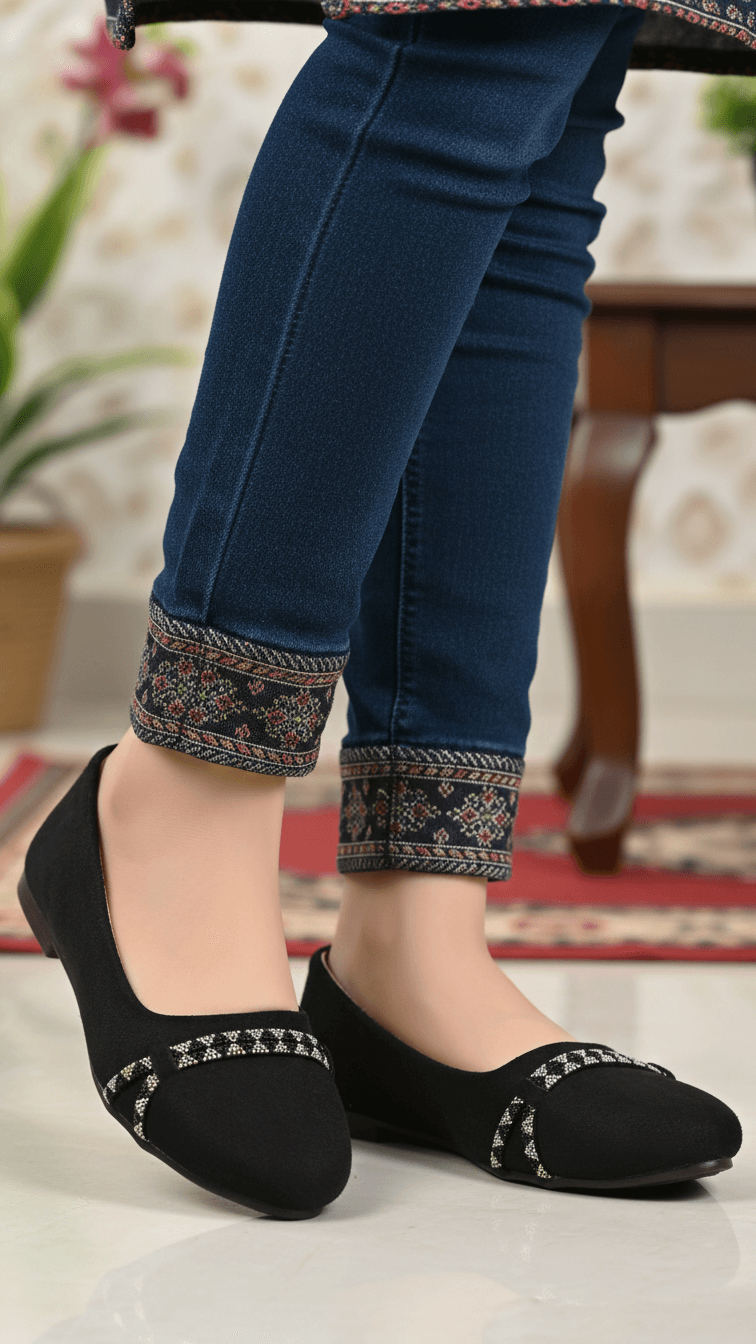 أحذية كعب عالي سوداء للنساء WN1264