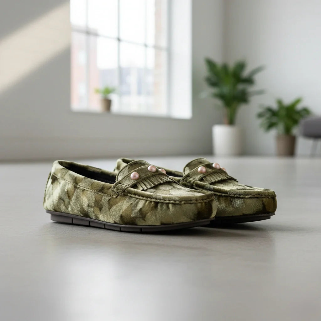 Green Moccasin For Ladies WN4506
