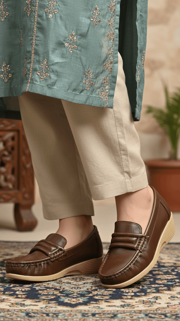 Brown Moccasin For Ladies WN4552