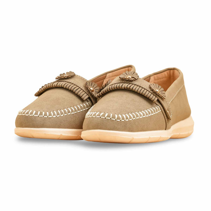 Beige Moccasin For Ladies WN4558