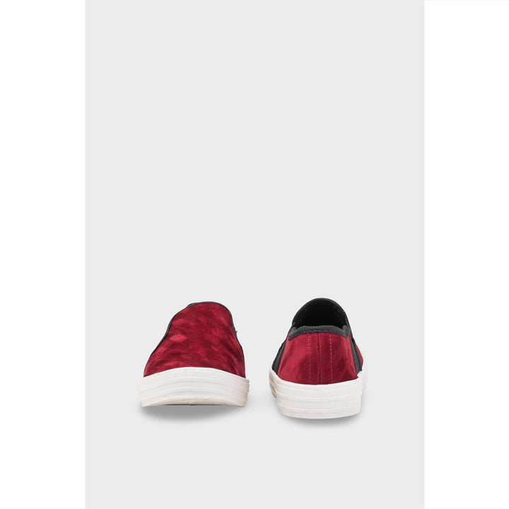 Maroon Canvas Slip Ons WN6198