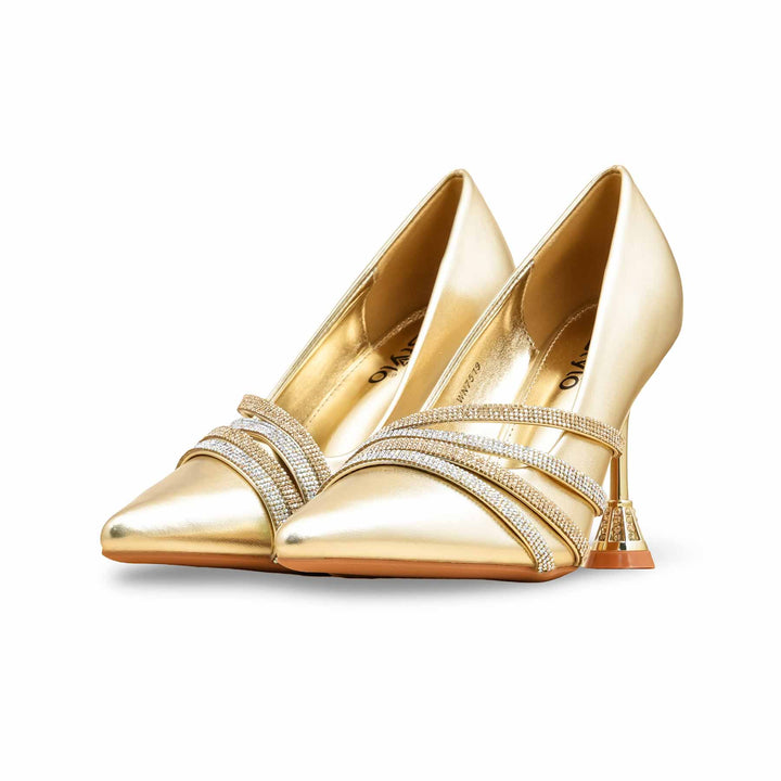 Golden Court Shoes For Ladies WN7519