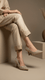 Champagne Fancy Bridal Court Shoes WN7543