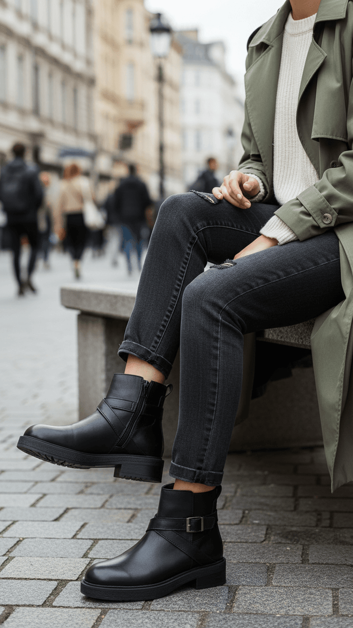 Black Long Shoes WN9020
