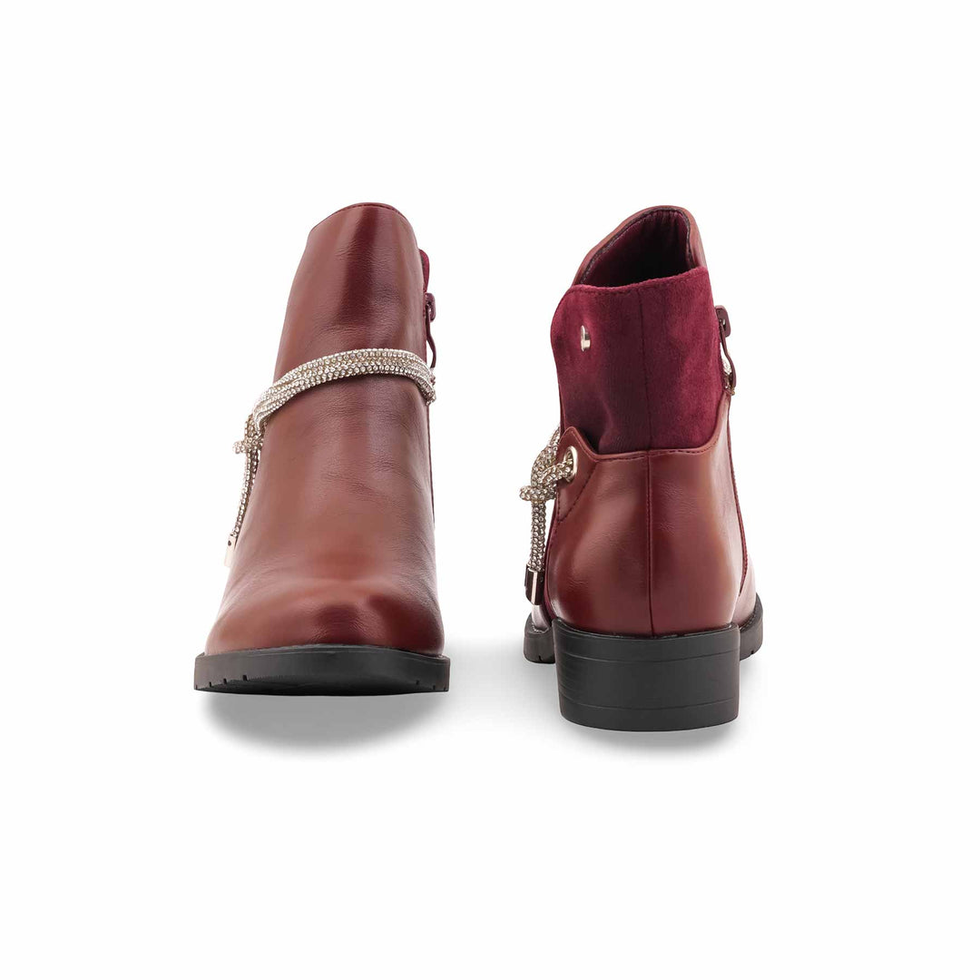 Maroon Long Shoes For Women WN9023