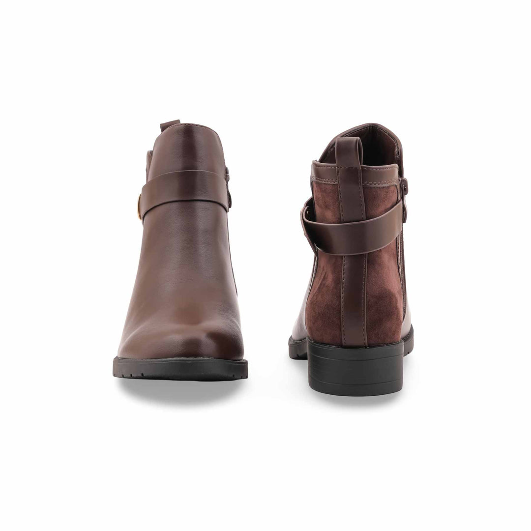 Brown Long Shoes For Ladies WN9025