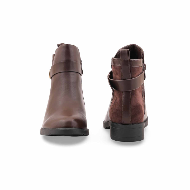 Brown Long Shoes For Ladies WN9025