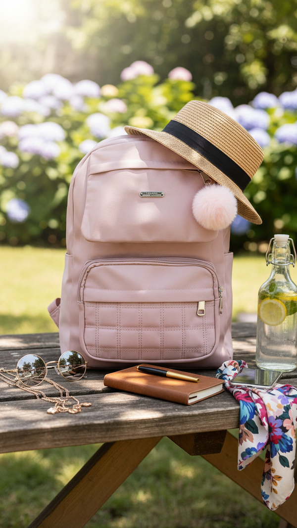 Pink Casual Back Pack For Women P47471