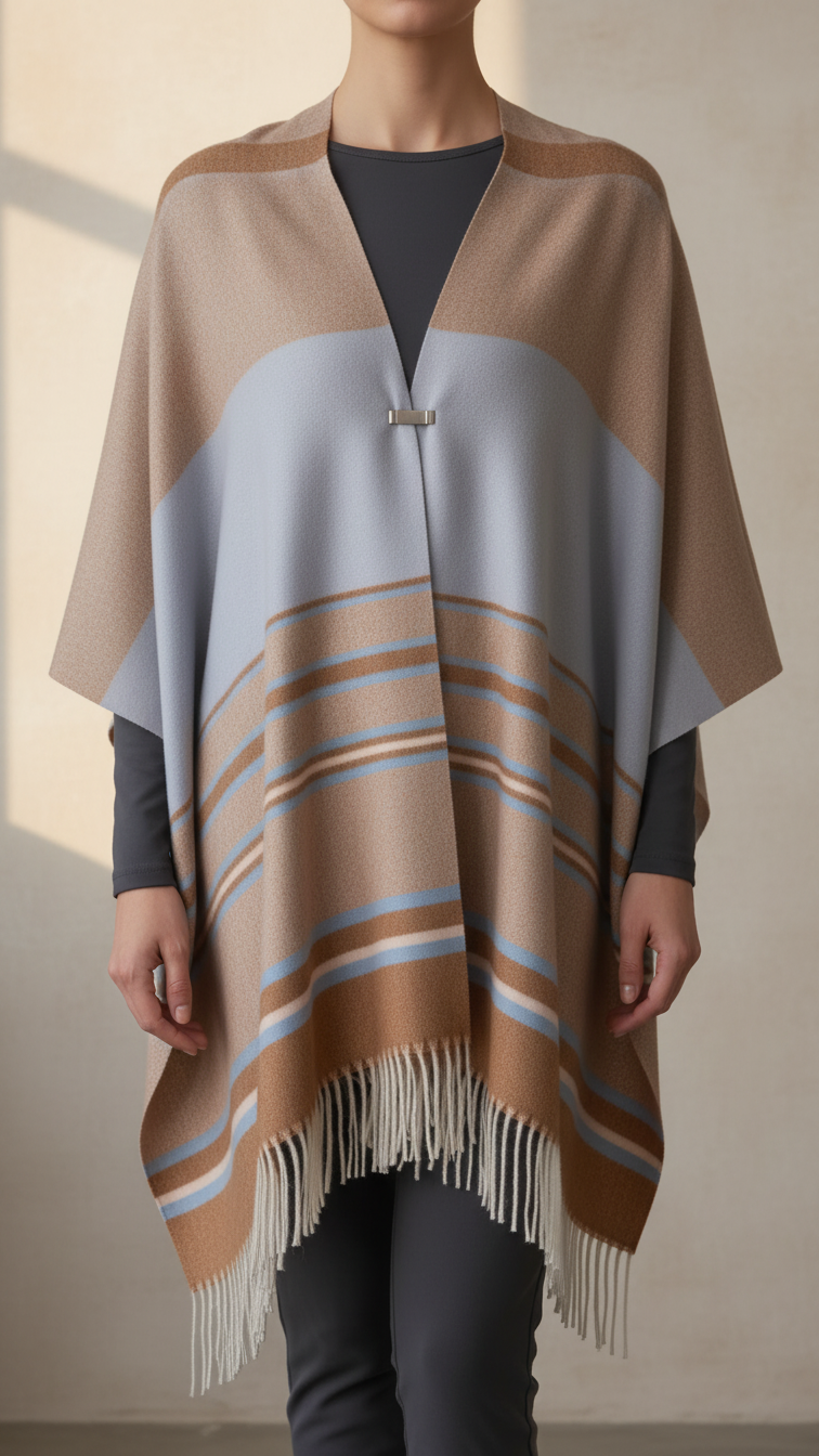 Peach Winter Capeshawl PW5637