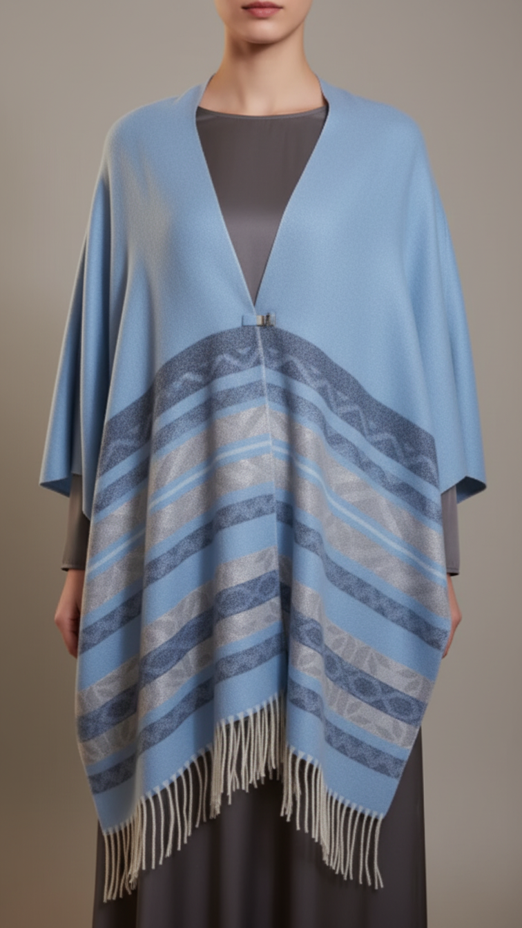 شال كابيشو شتوي أزرق سماوي PW5644