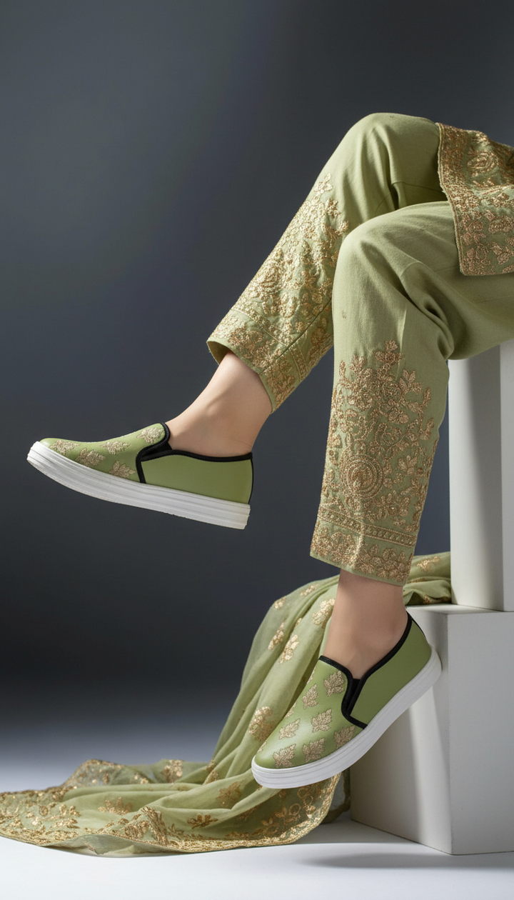 Mehndi Sneaker For Ladies WN6205