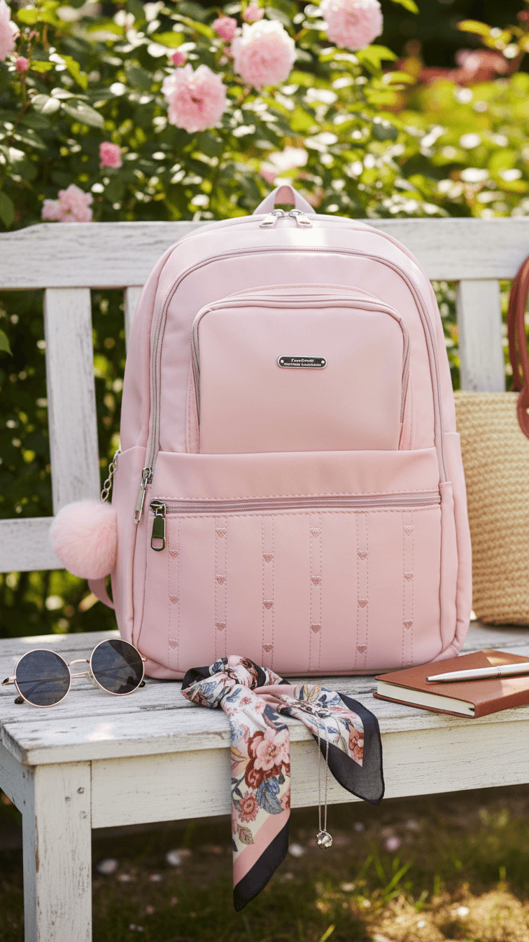 Pink Casual Back Pack For Women P47472