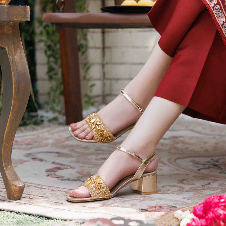 Golden Fancy Sandal FN6129