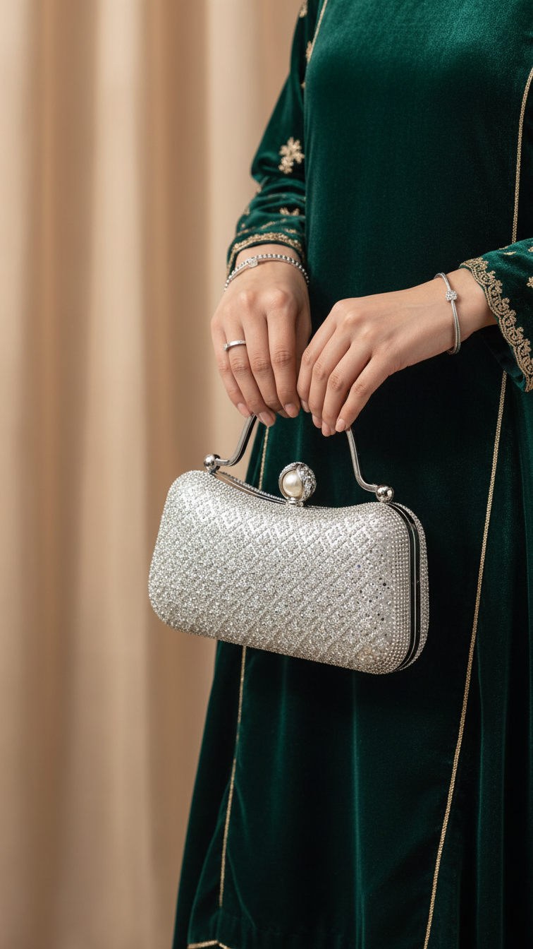 Silver Bridal Clutch p24263